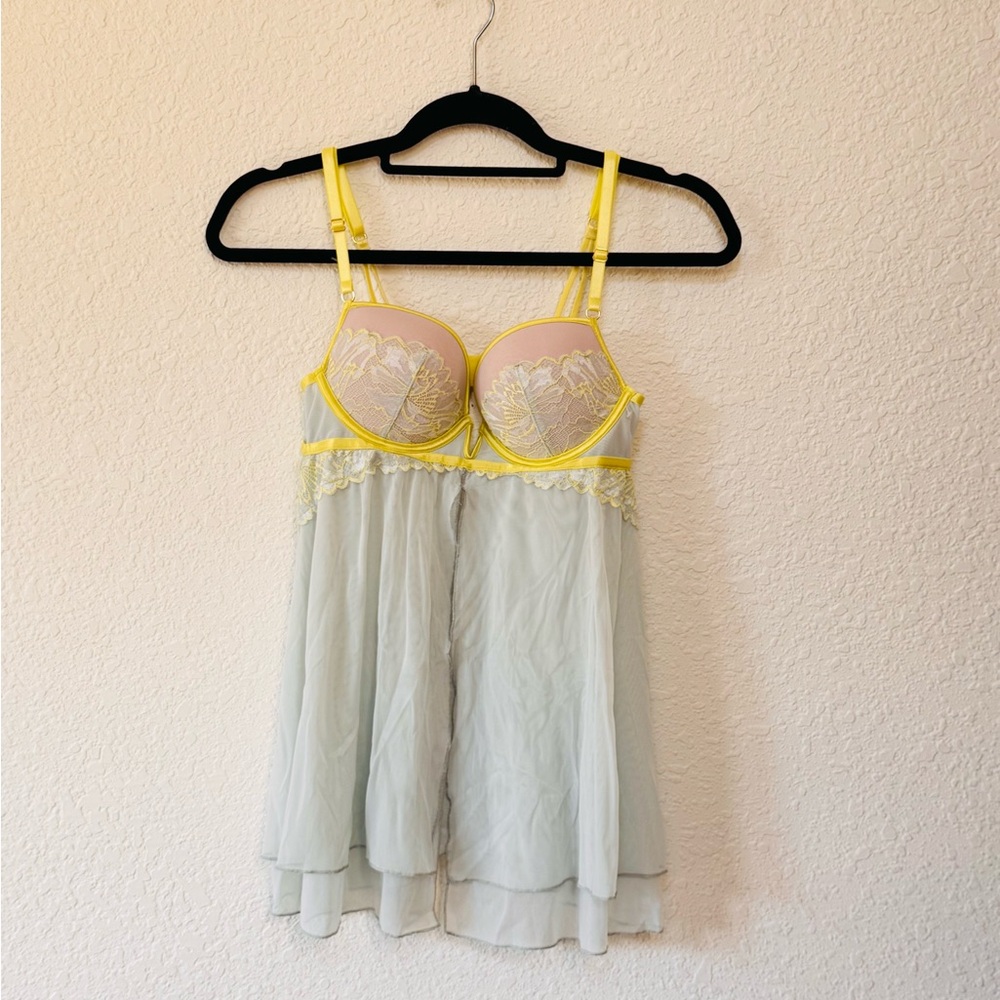 Auden Yellow and Cream Lace Chemise